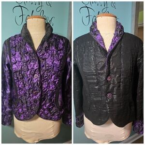 Stunning Nadya Handmade in Bali - Indonesia Reversible Purple and Black Jacket